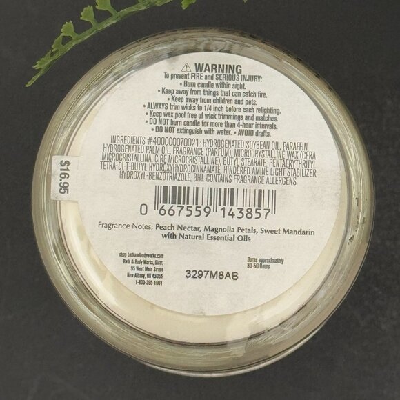 BBW Pink Peach Blossom Bath & Body Works Single Wick Candle - Picture 10 of 10